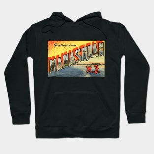 Greetings from Manasquan, NJ - Vintage Large Letter Postcard Hoodie